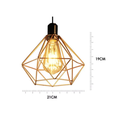 Luminária Pendente Triplo Aramado Diamante - 110v/220v