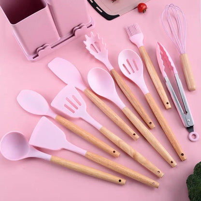 Kit 19 Peças De Utensílios de Cozinha em Silicone  - Resistente ao calor