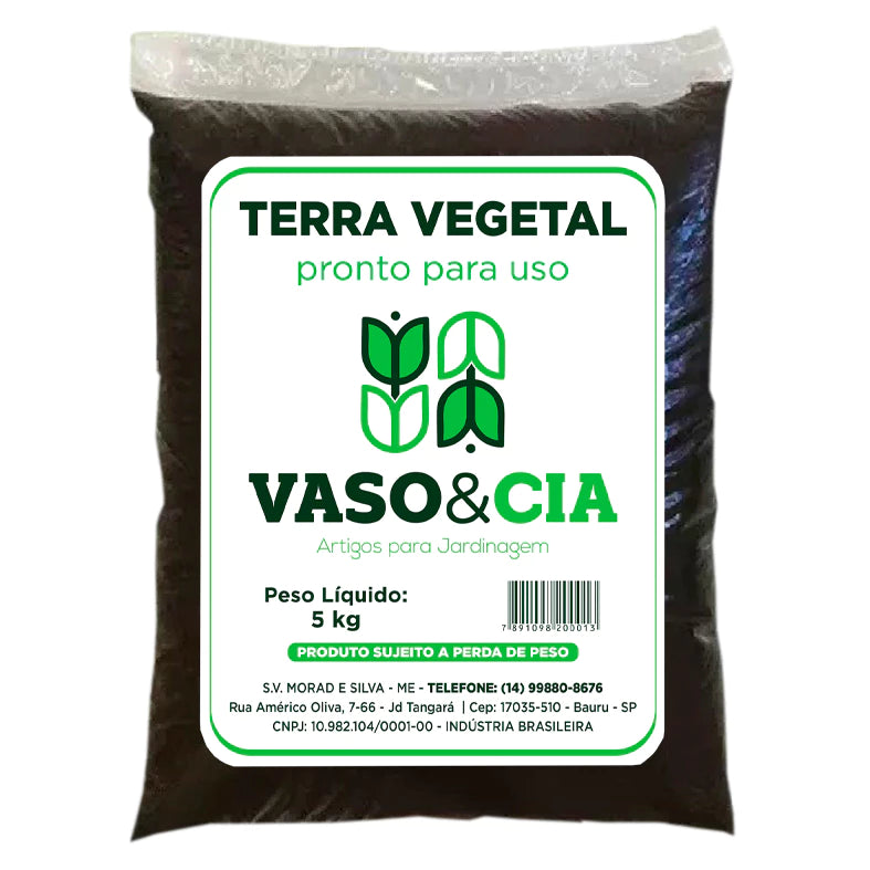 Terra Vegetal Adubada Orgânica - 5kg