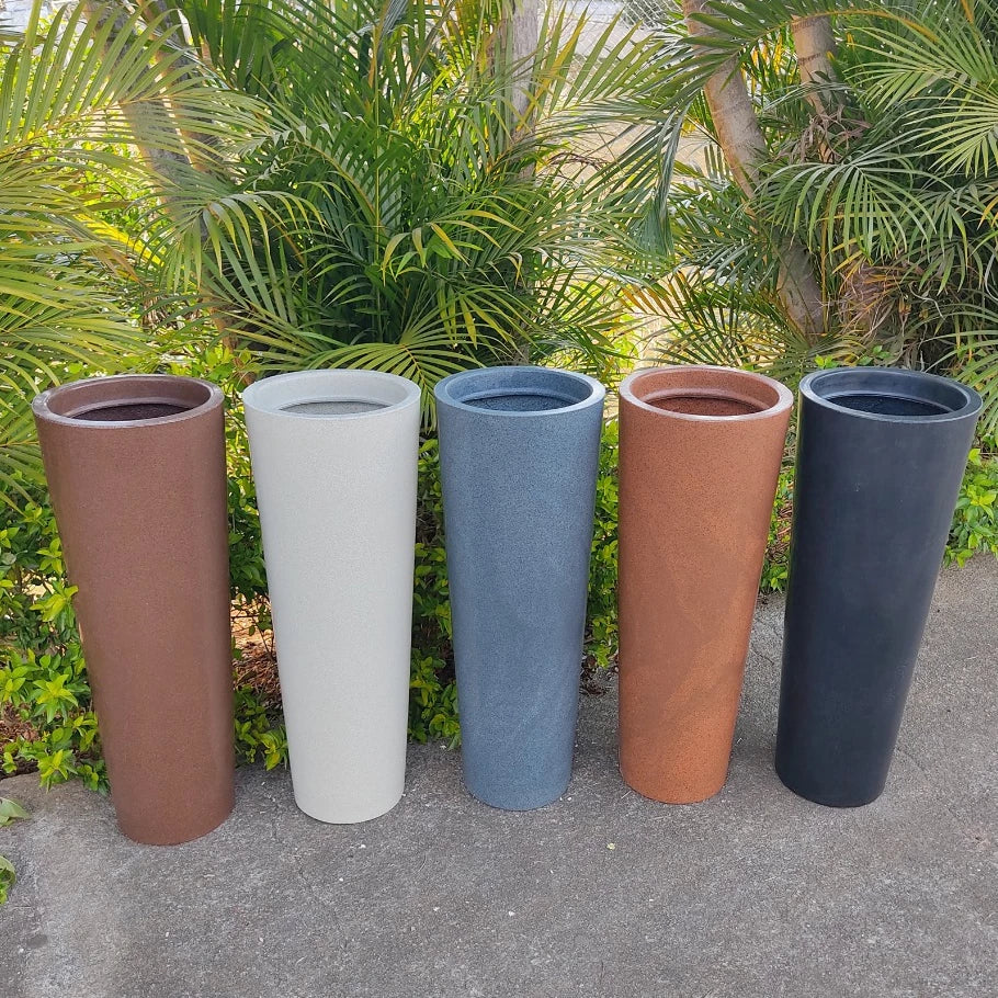 Kit com 2 vaso polietileno para plantas com efeito marmorizado - Ibiza